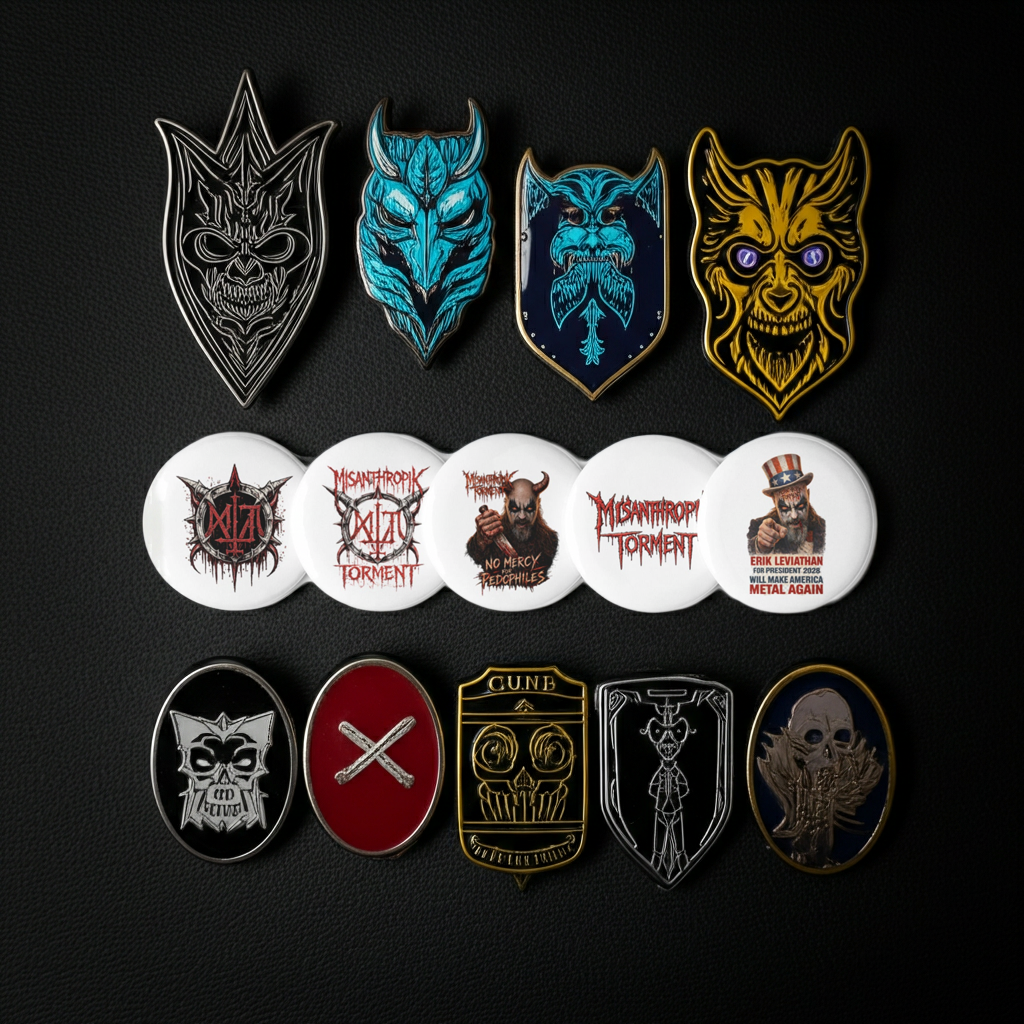 Set of pin buttons